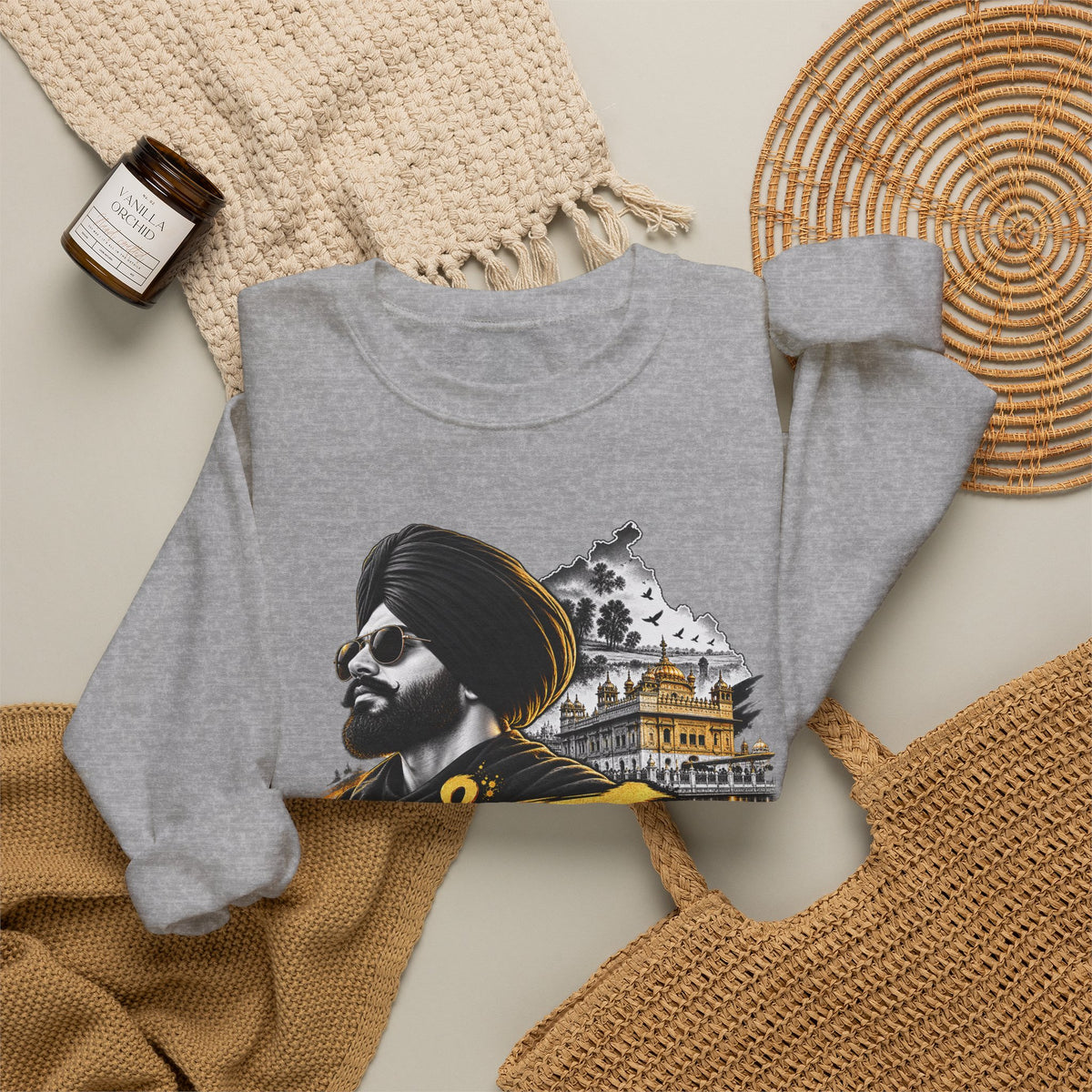 Punjabi Pride Crewneck Sweatshirt — Turban Sikh Heritage Graphic