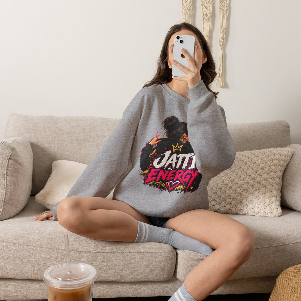 Jatti Energy Punjabi Graphic Crewneck Sweatshirt