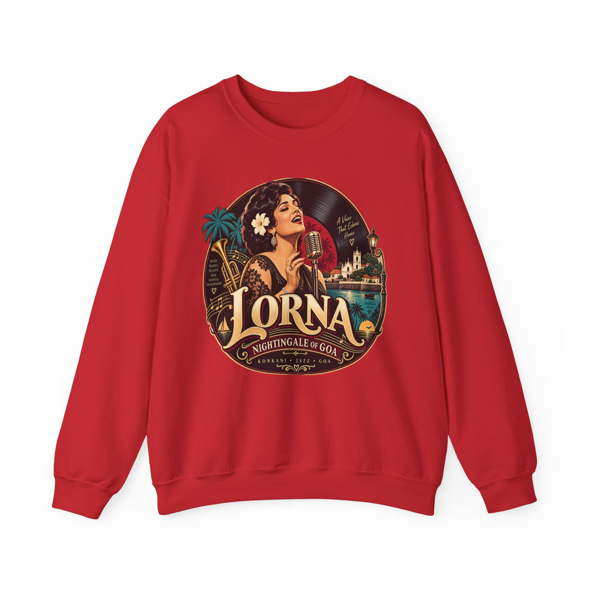 Lorna Goan Music Crewneck Sweatshirt | Konkani Singer Graphic
