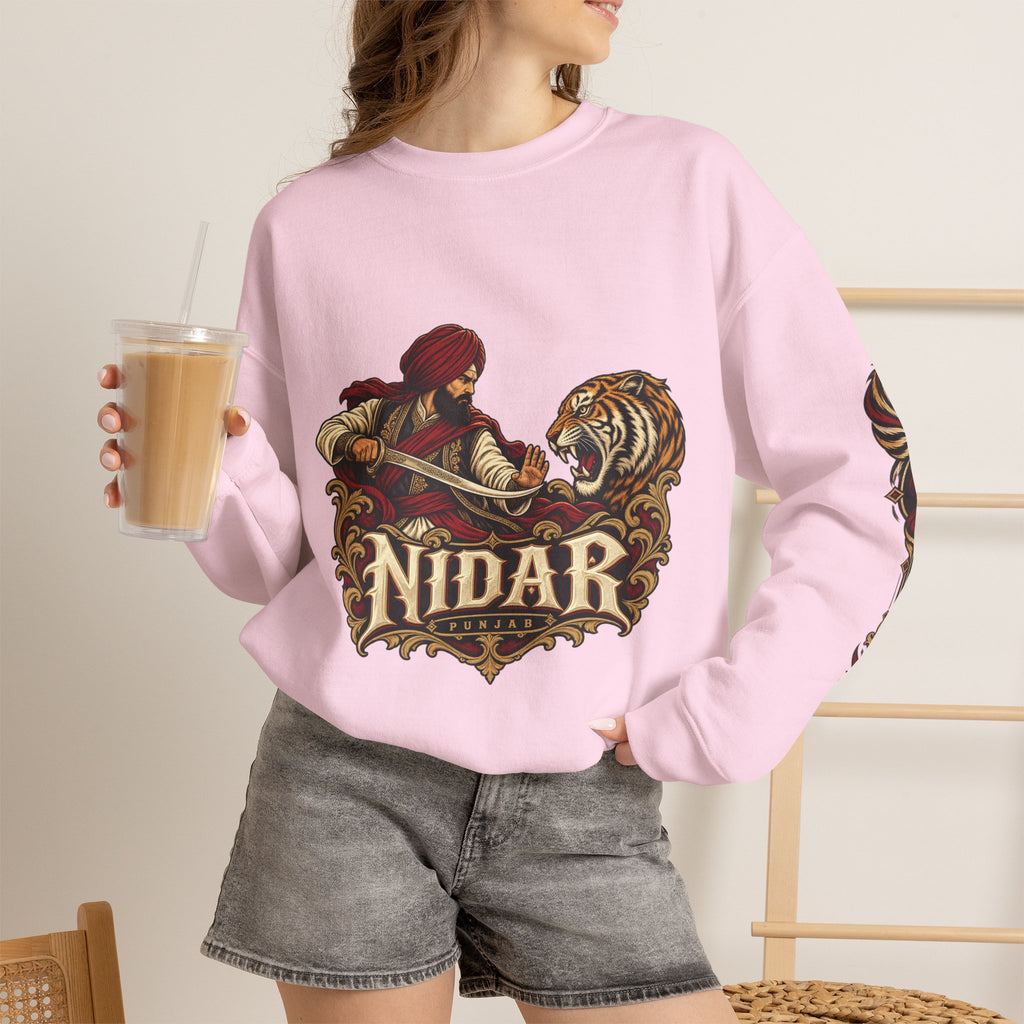 Nidar Courage Does Not Bow Graphic Sweatshirt