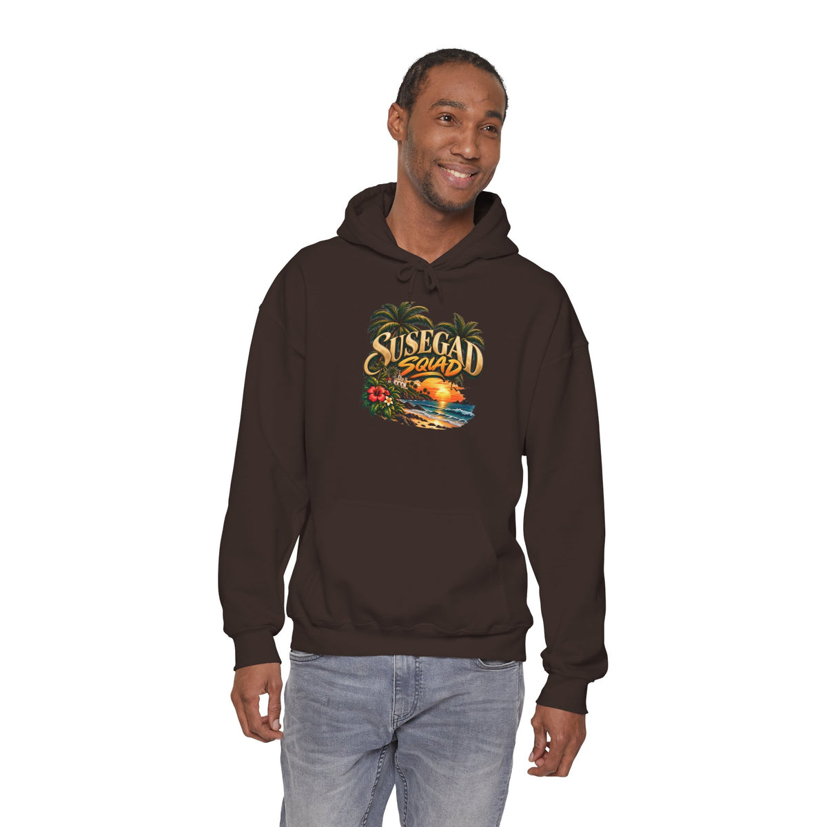 Susegad Squad Hoodie | Tropical Goan Sunset Graphic