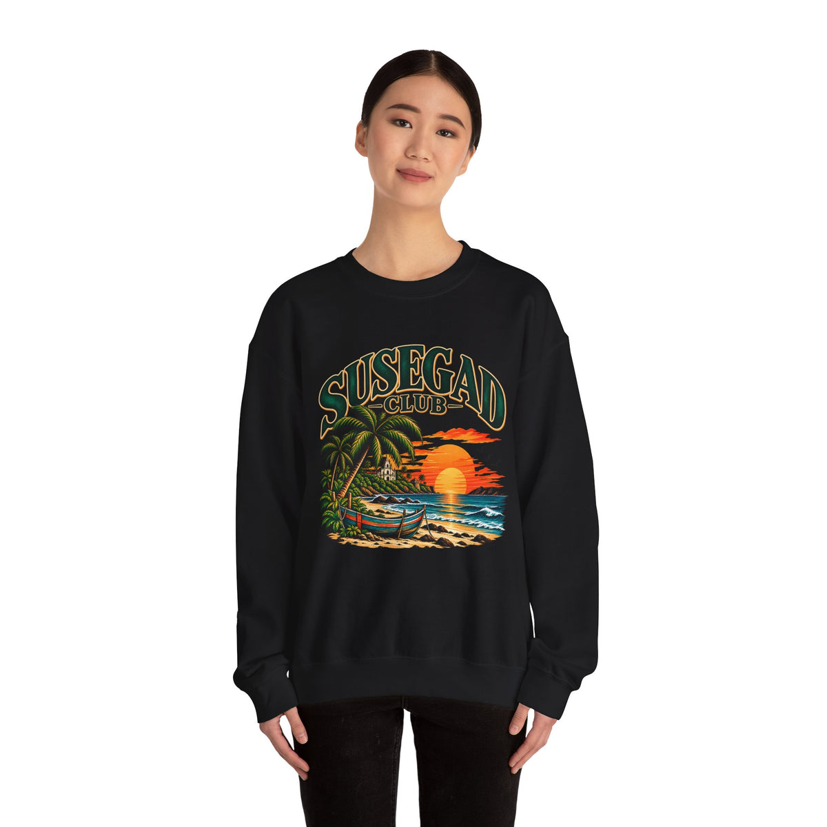 Susegad Club Tropical Sunset Crewneck Sweatshirt