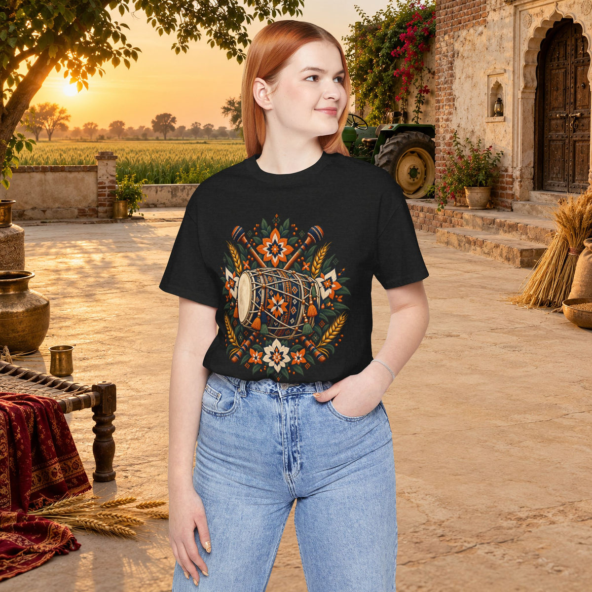 Boho Folk Drum Mandala T-Shirt