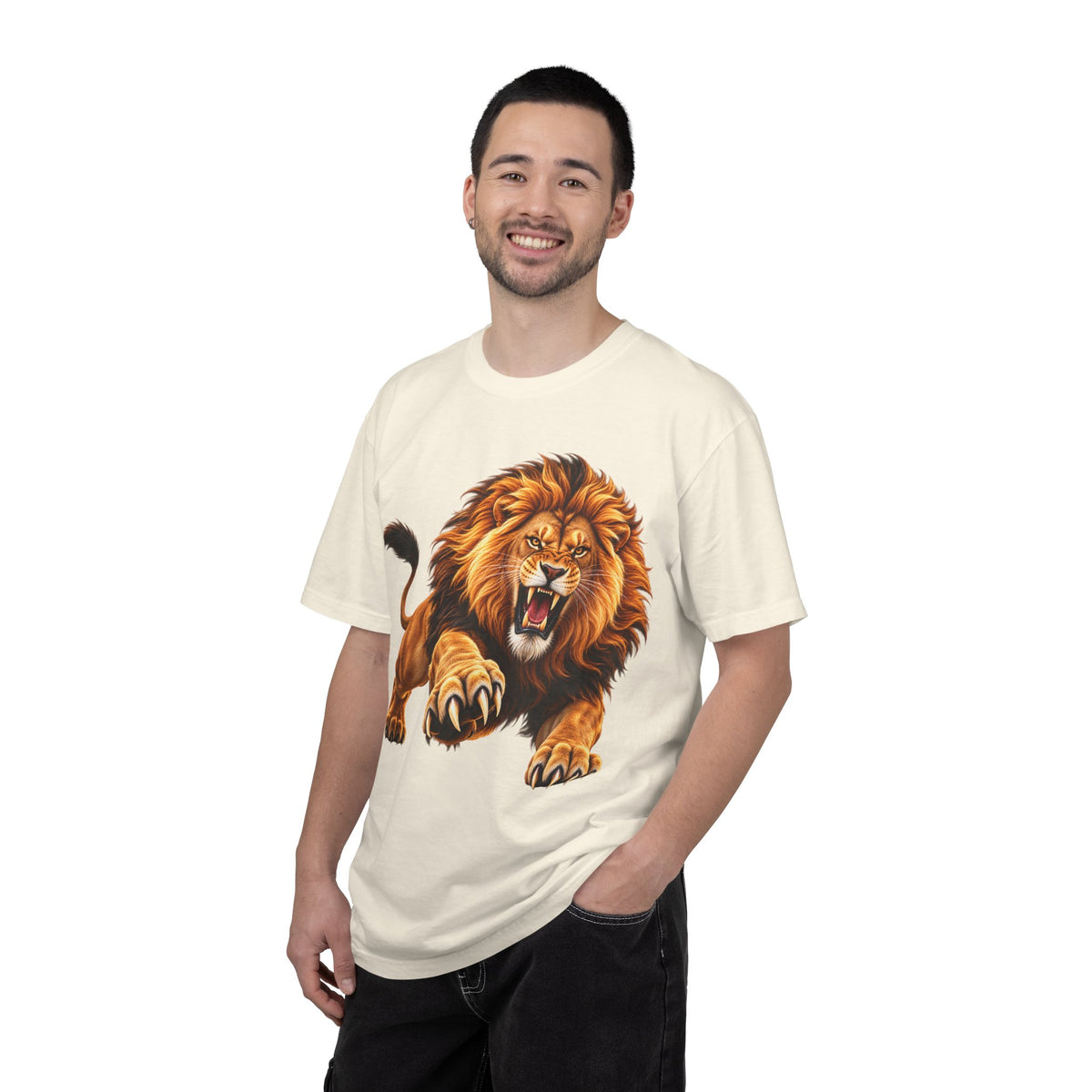 Roaring Lion Graphic T-Shirt — Bold Vintage Animal Tee