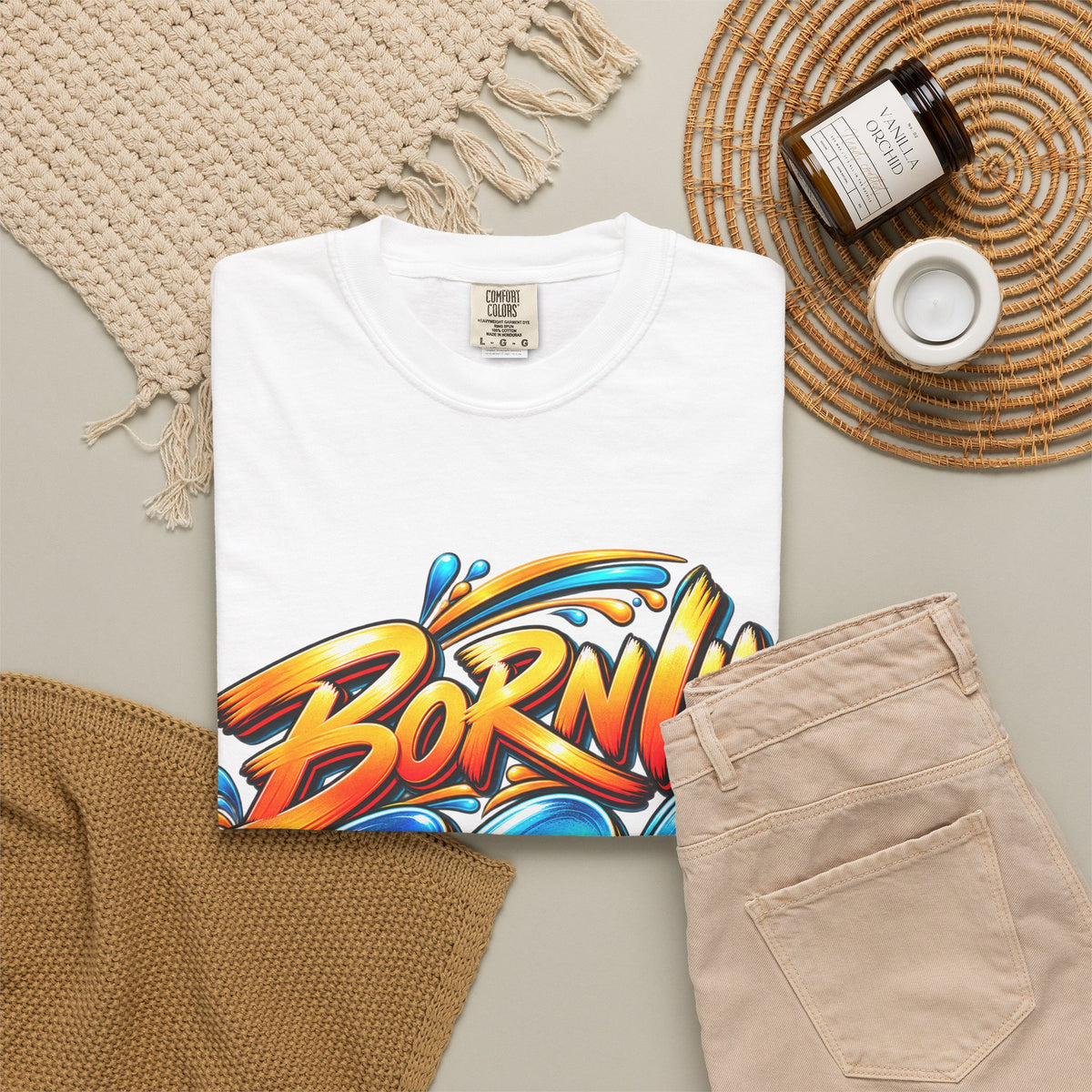 Born in Goa Graphic Tee | Garment-Dyed Cotton T-Shirt