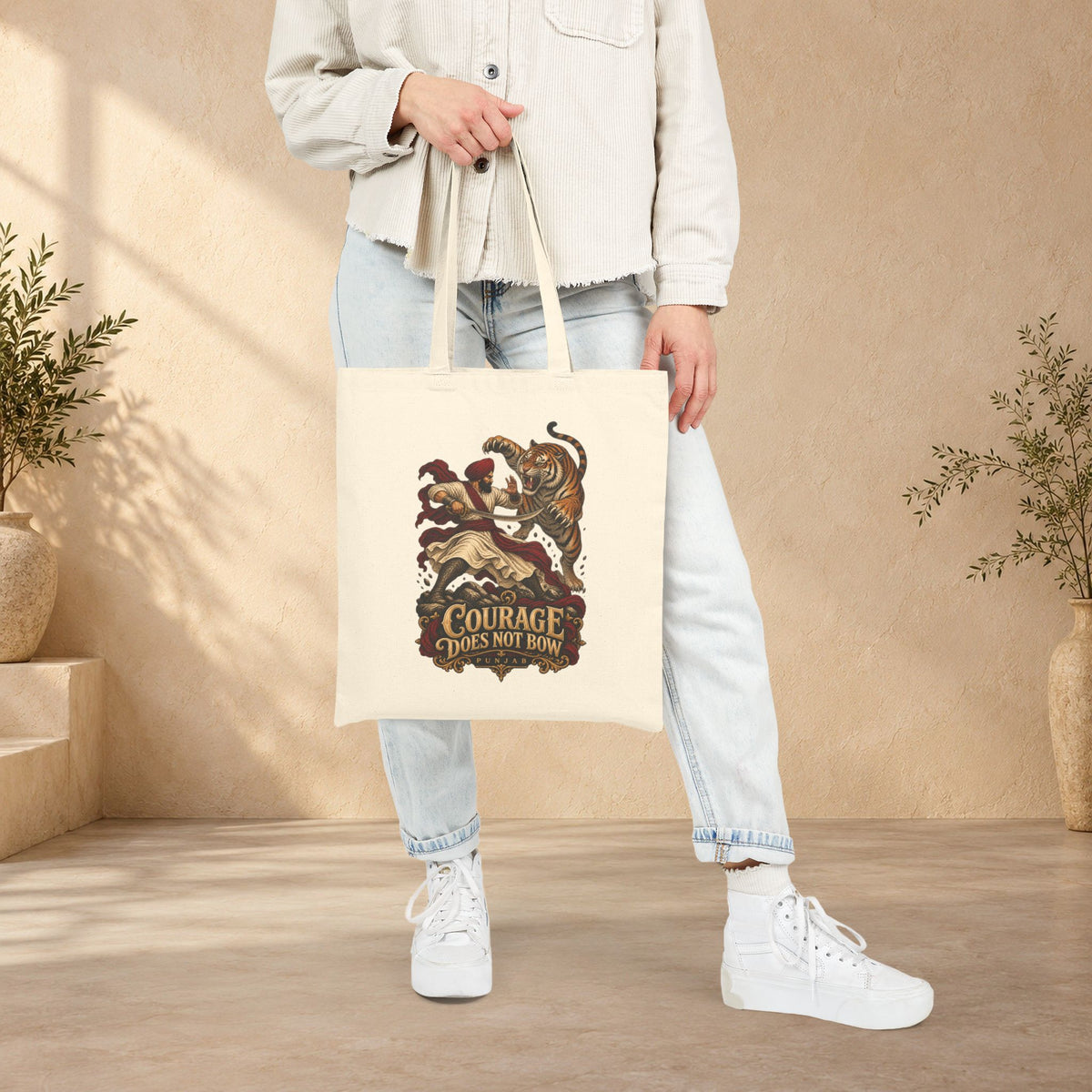 Nidar Fantasy Warrior Cotton Canvas Tote Bag