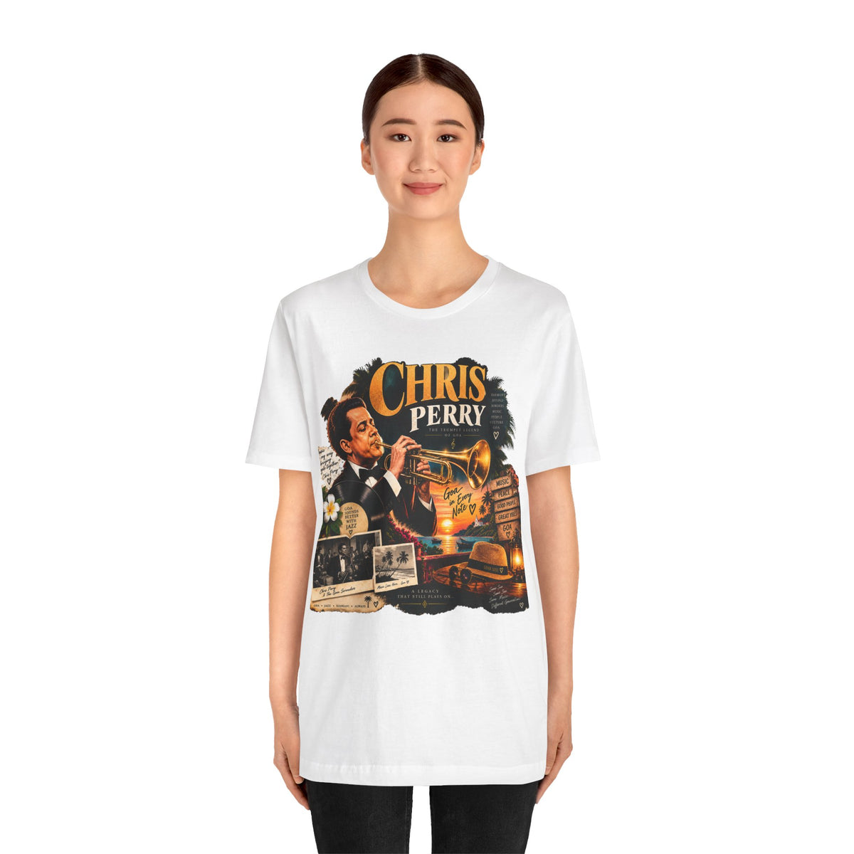 Chris Perry Trumpet Graphic T-Shirt | Retro Music