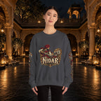 Nidar Courage Does Not Bow Warrior Tiger Crewneck Sweatshirt