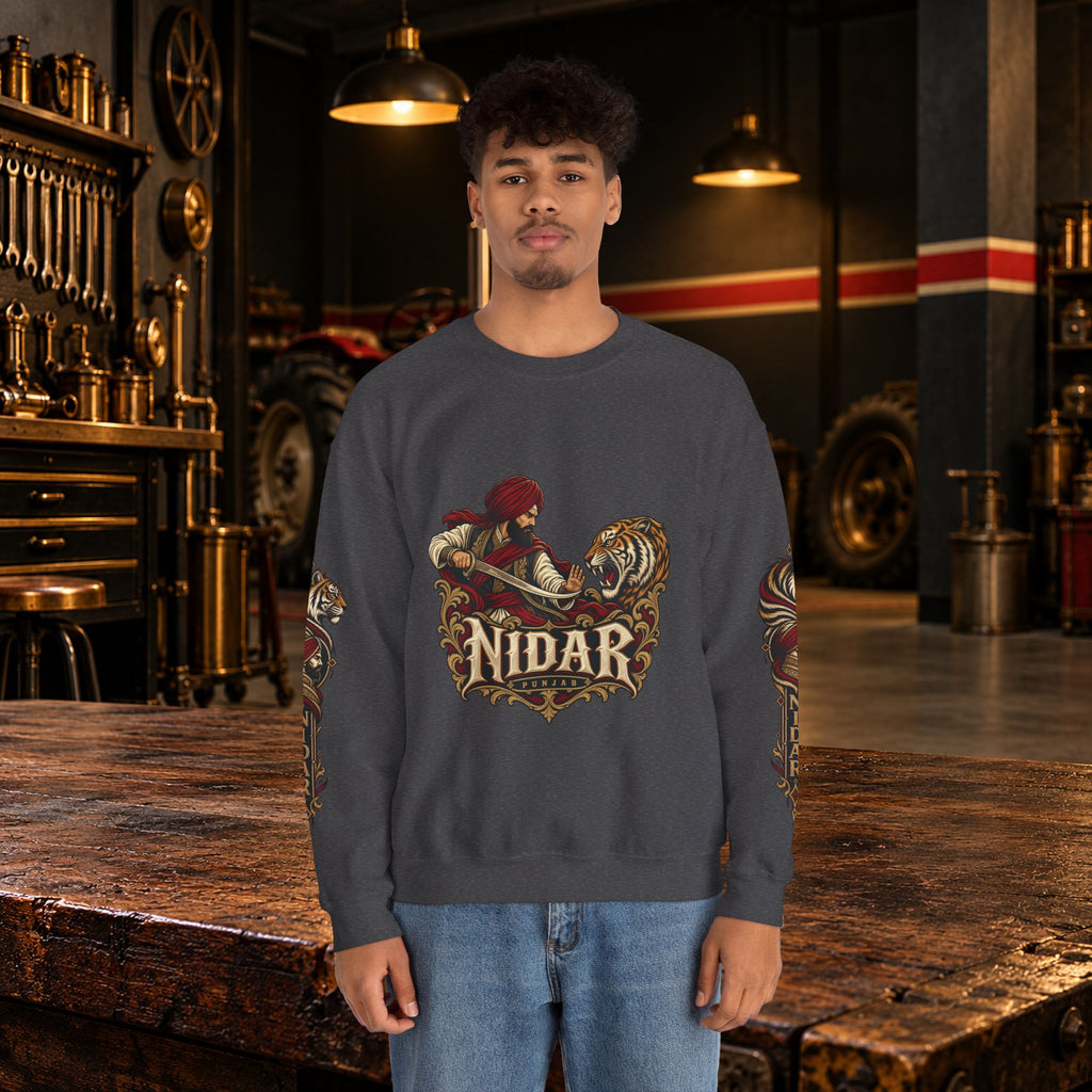 Nidar Courage Does Not Bow Graphic Sweatshirt