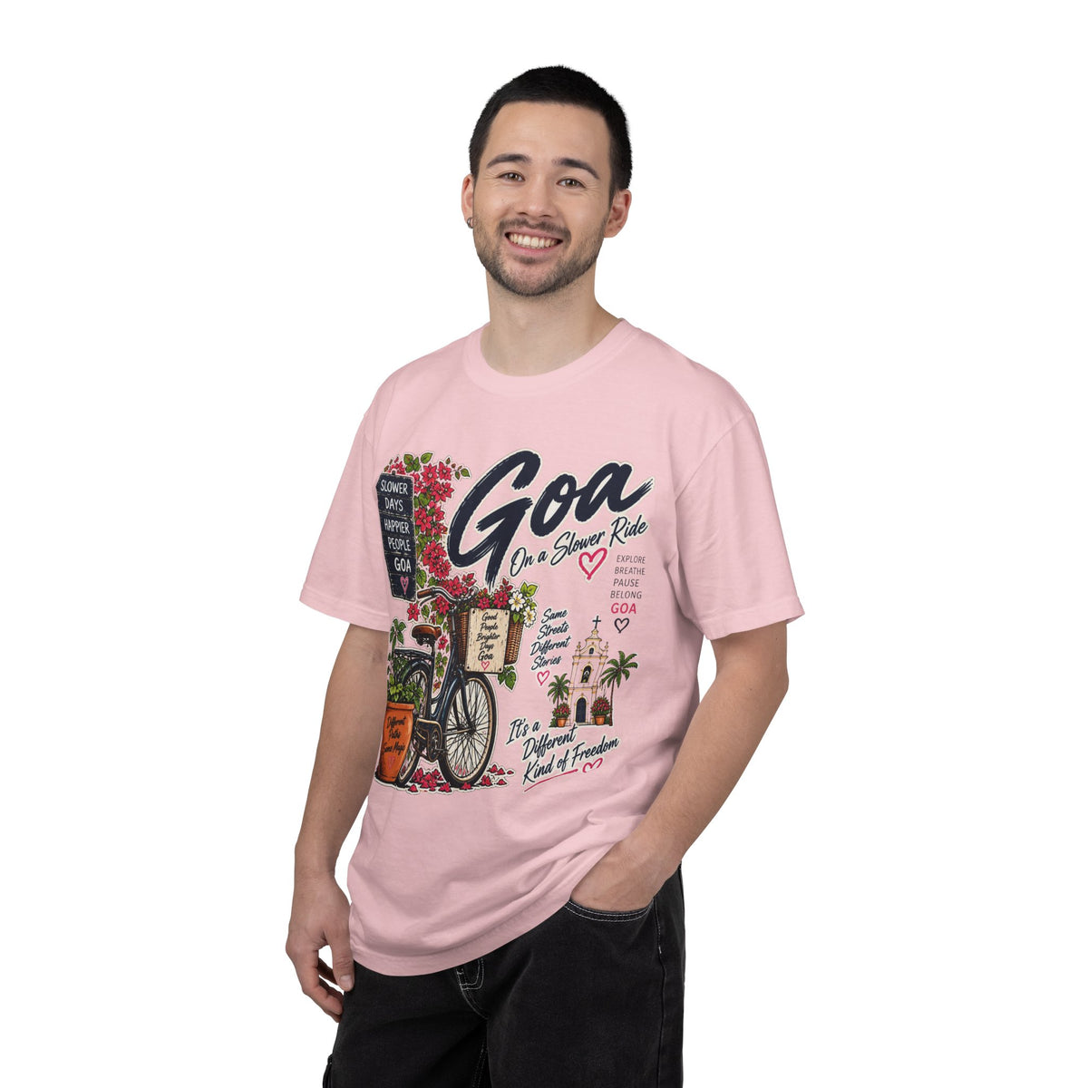 Goa On a Slow Ride Garment-Dyed T-Shirt | Bicycle Art