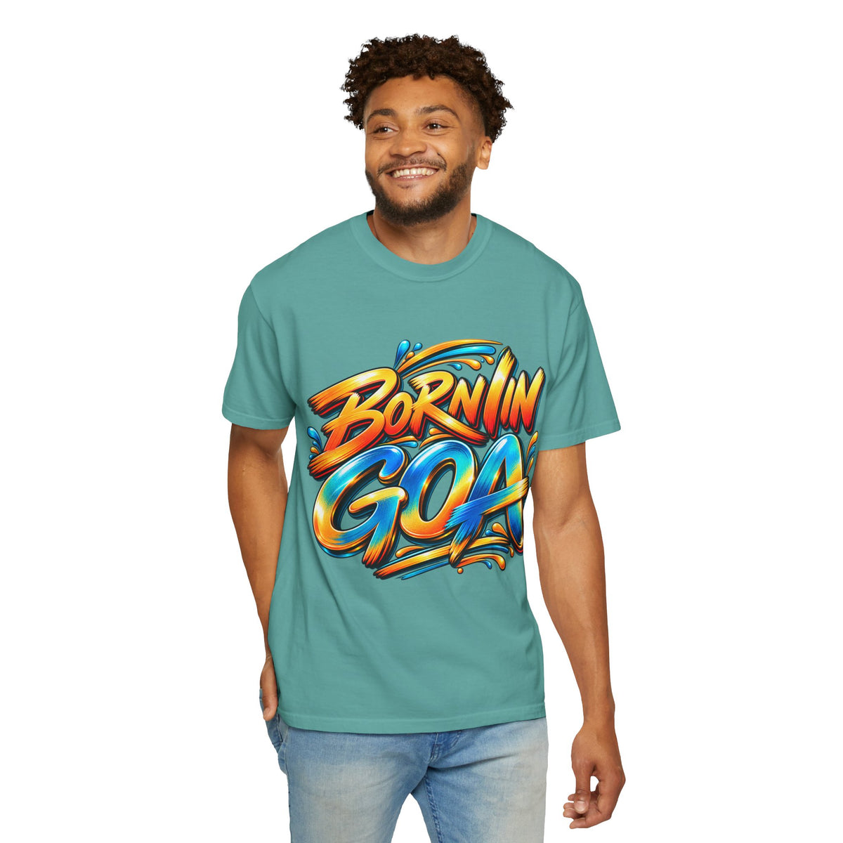 Born in Goa Graphic Tee | Garment-Dyed Cotton T-Shirt