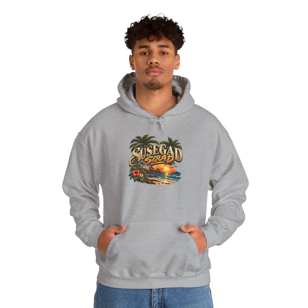 Susegad Squad Hoodie | Tropical Goan Sunset Graphic