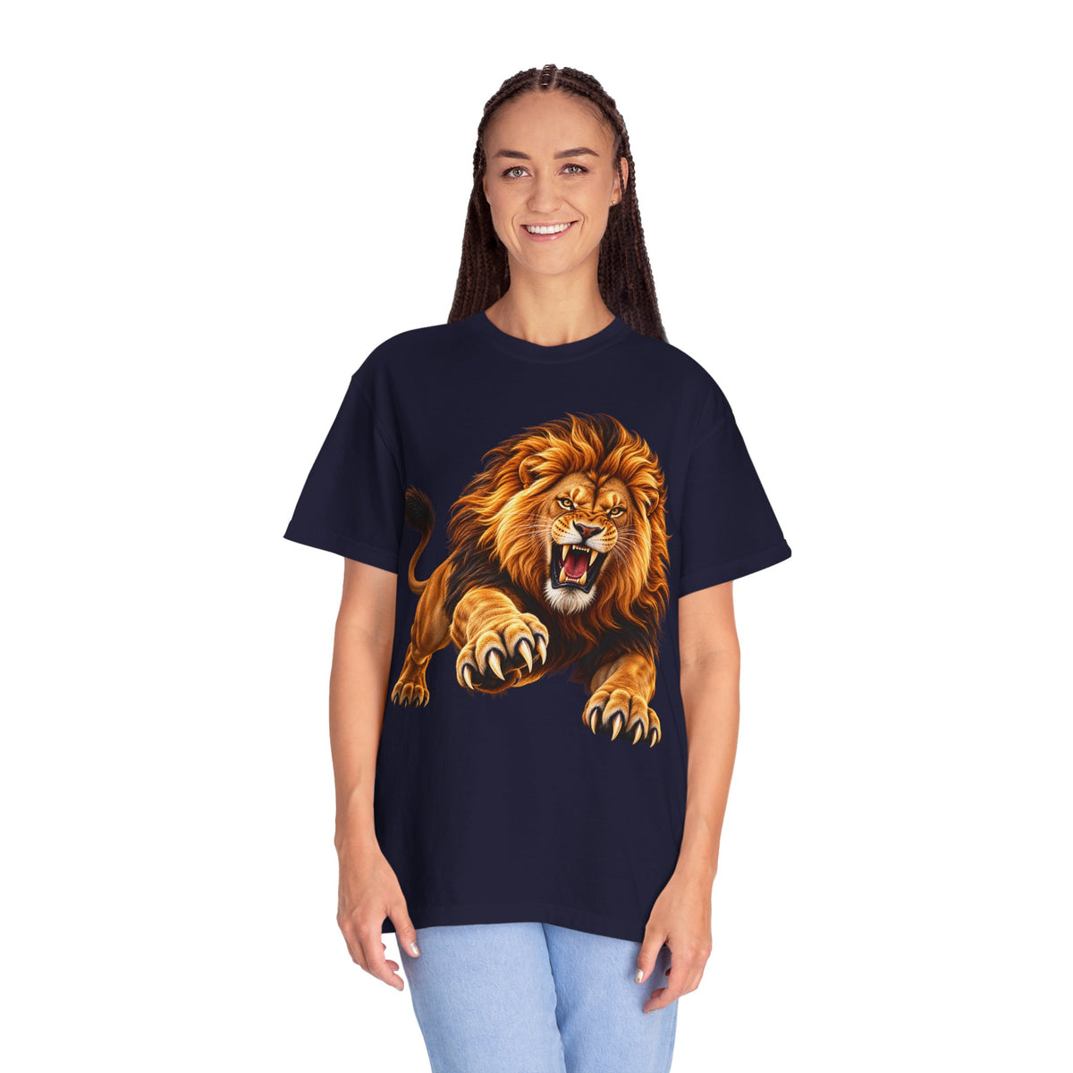 Roaring Lion Graphic T-Shirt — Bold Vintage Animal Tee