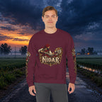 Nidar Courage Does Not Bow Warrior Tiger Crewneck Sweatshirt