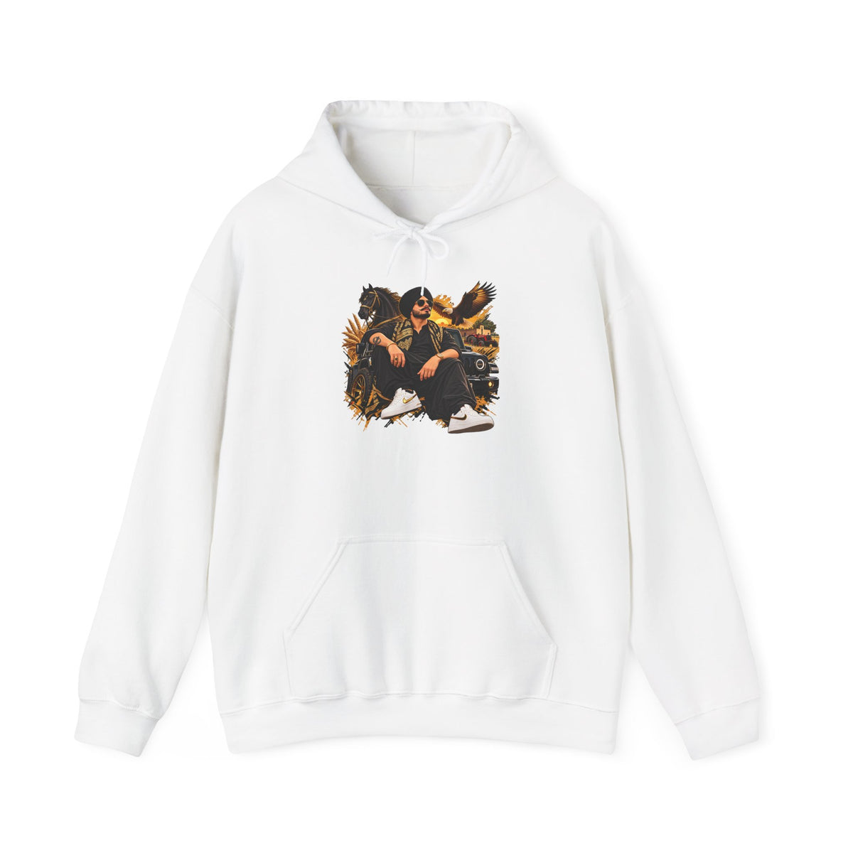 Additional view of Streetwear Hoodie — Vintage Floral Portrait Graphic (2)