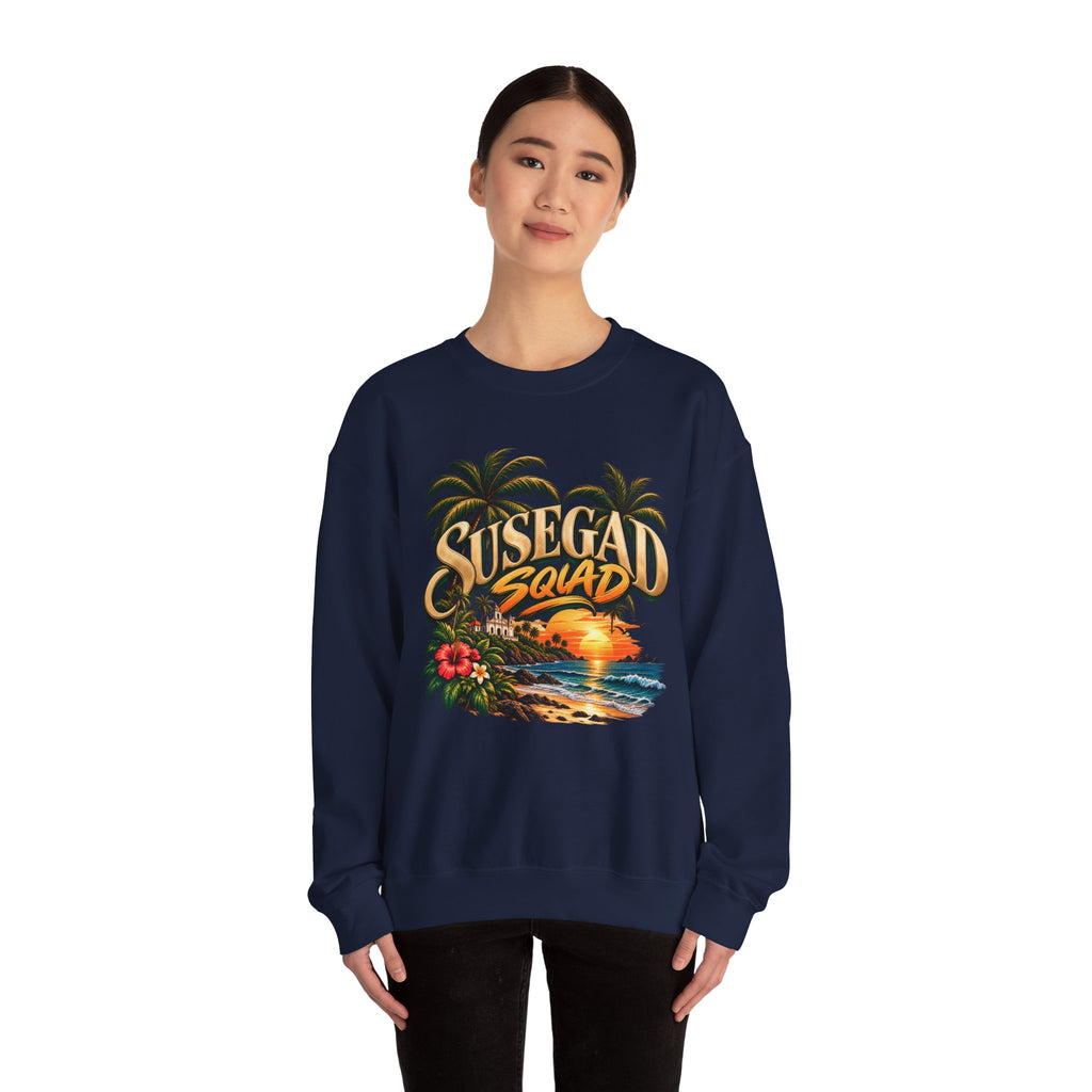 Susegad Squad Tropical Sunset Crewneck Sweatshirt