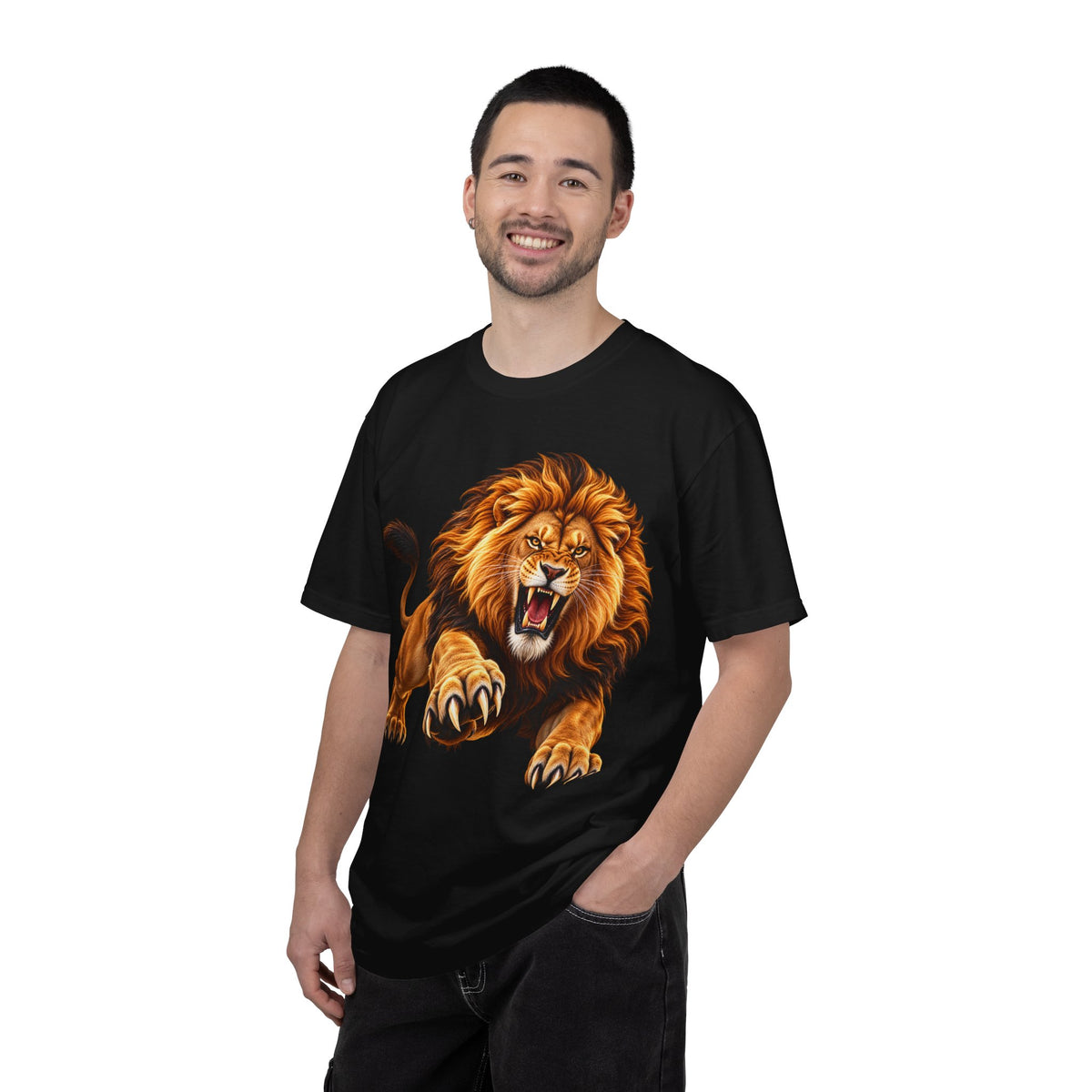 Roaring Lion Graphic T-Shirt — Bold Vintage Animal Tee