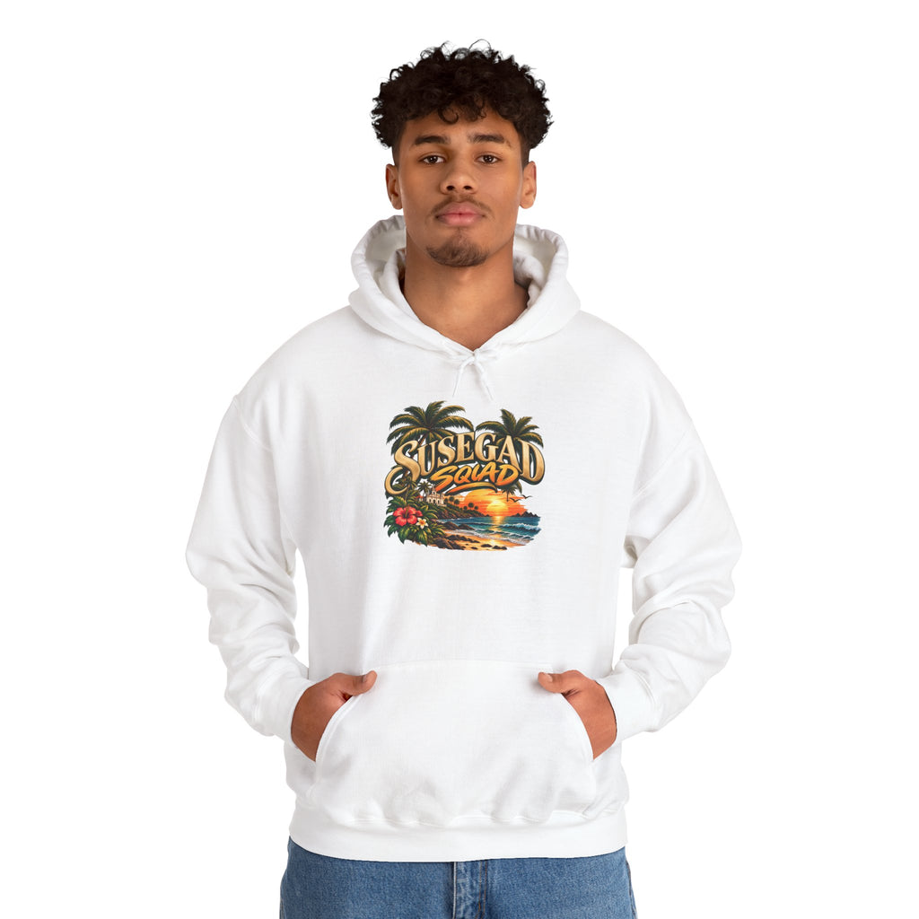 Susegad Squad Hoodie | Tropical Goan Sunset Graphic