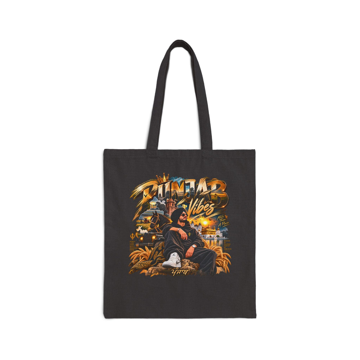 Additional view of Summer Vibes Graphic Cotton Canvas Tote Bag (3)