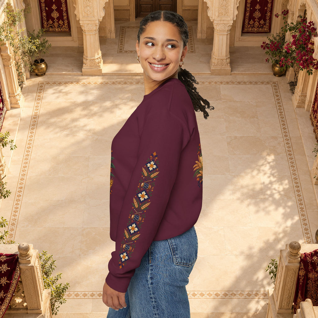 Boho Folk Drum Sweatshirt – Tribal Music Festival Crewneck