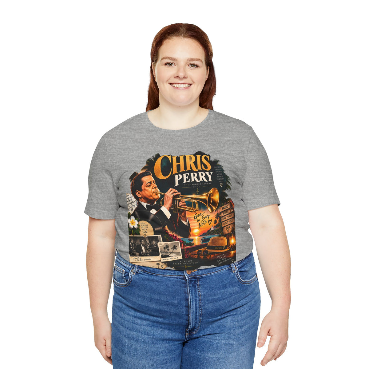 Chris Perry Trumpet Graphic T-Shirt | Retro Music