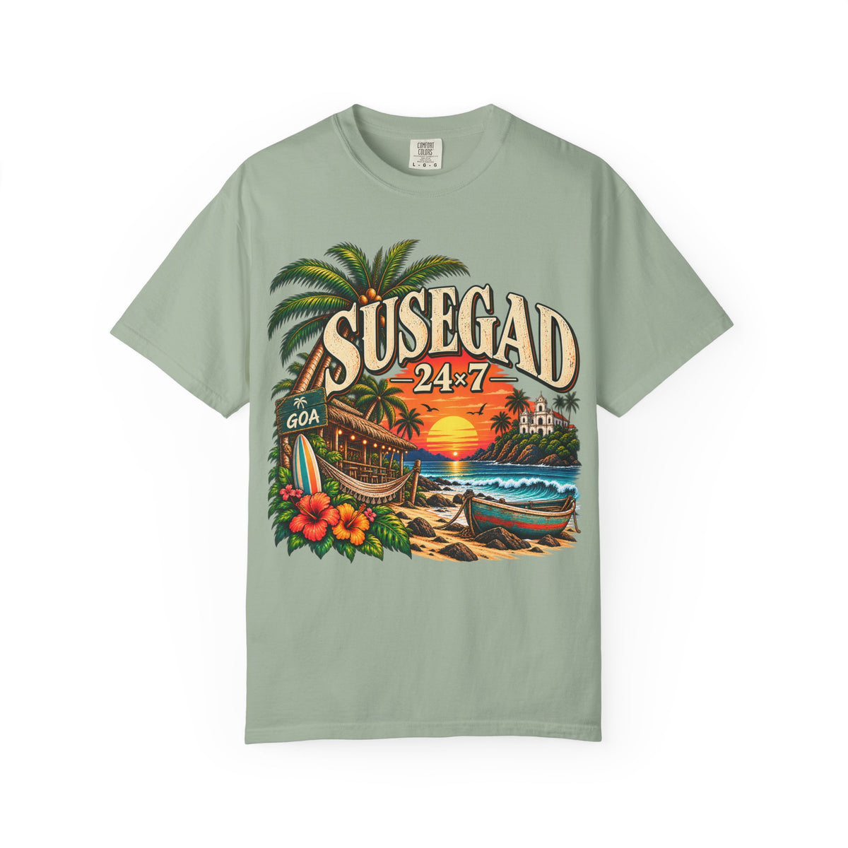 Susegad 24x7 Goa Sunset Garment-Dyed T-Shirt — product image 5