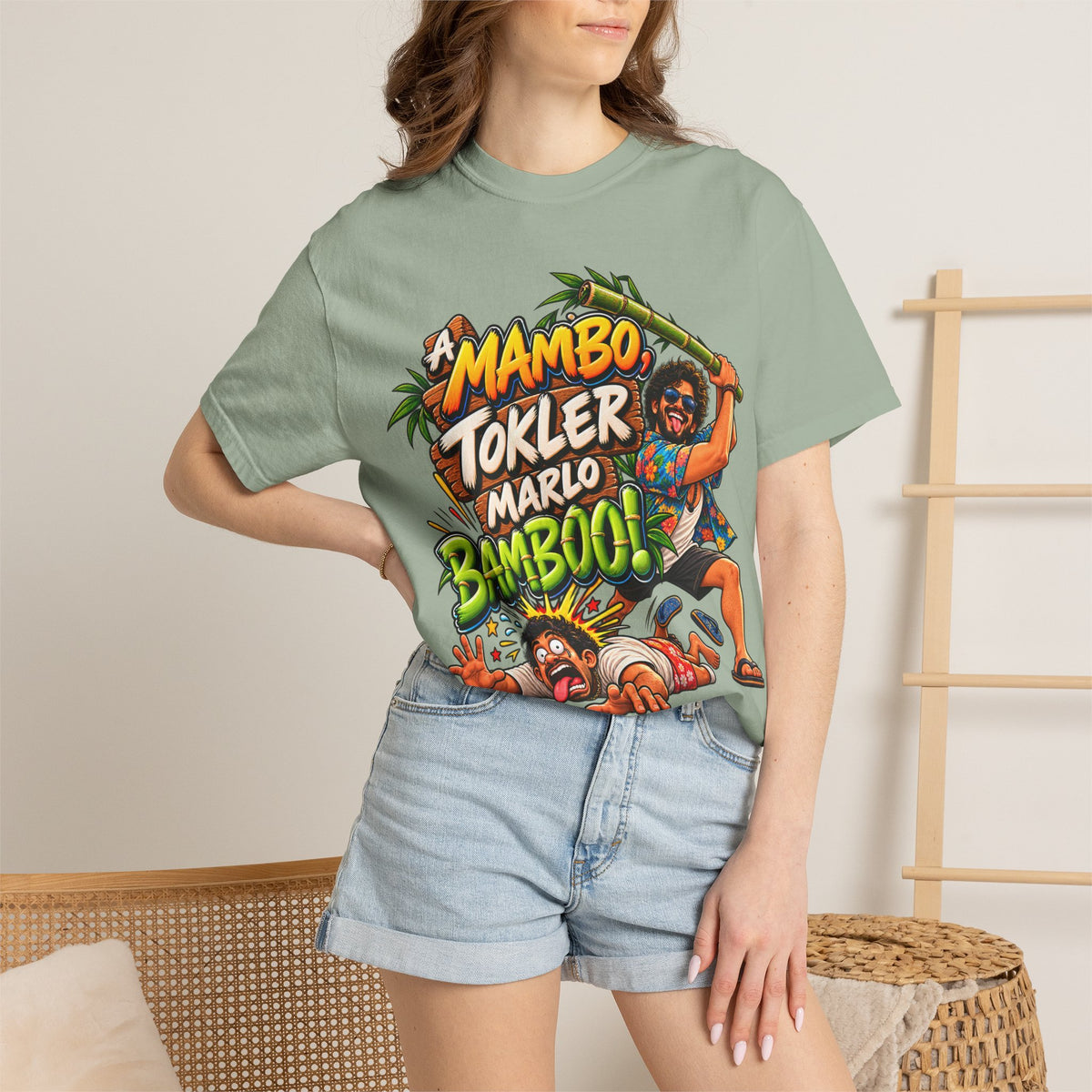 A Mambo, Tokler Marlo Bamboo! Goan Heritage Garment-Dyed T-Shirt