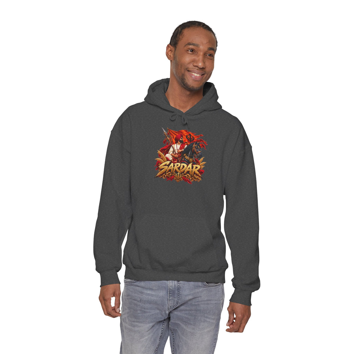 Sardar Retro Fighter Graphic Hoodie | Punjabi Heritage Pullover