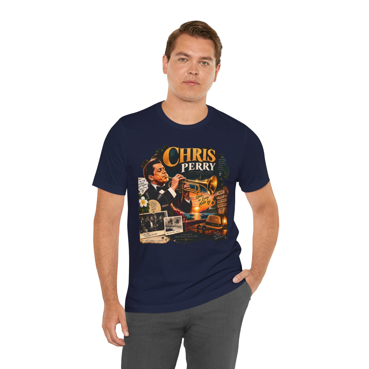 Chris Perry Trumpet Graphic T-Shirt | Retro Music
