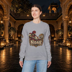 Nidar Courage Does Not Bow Warrior Tiger Crewneck Sweatshirt