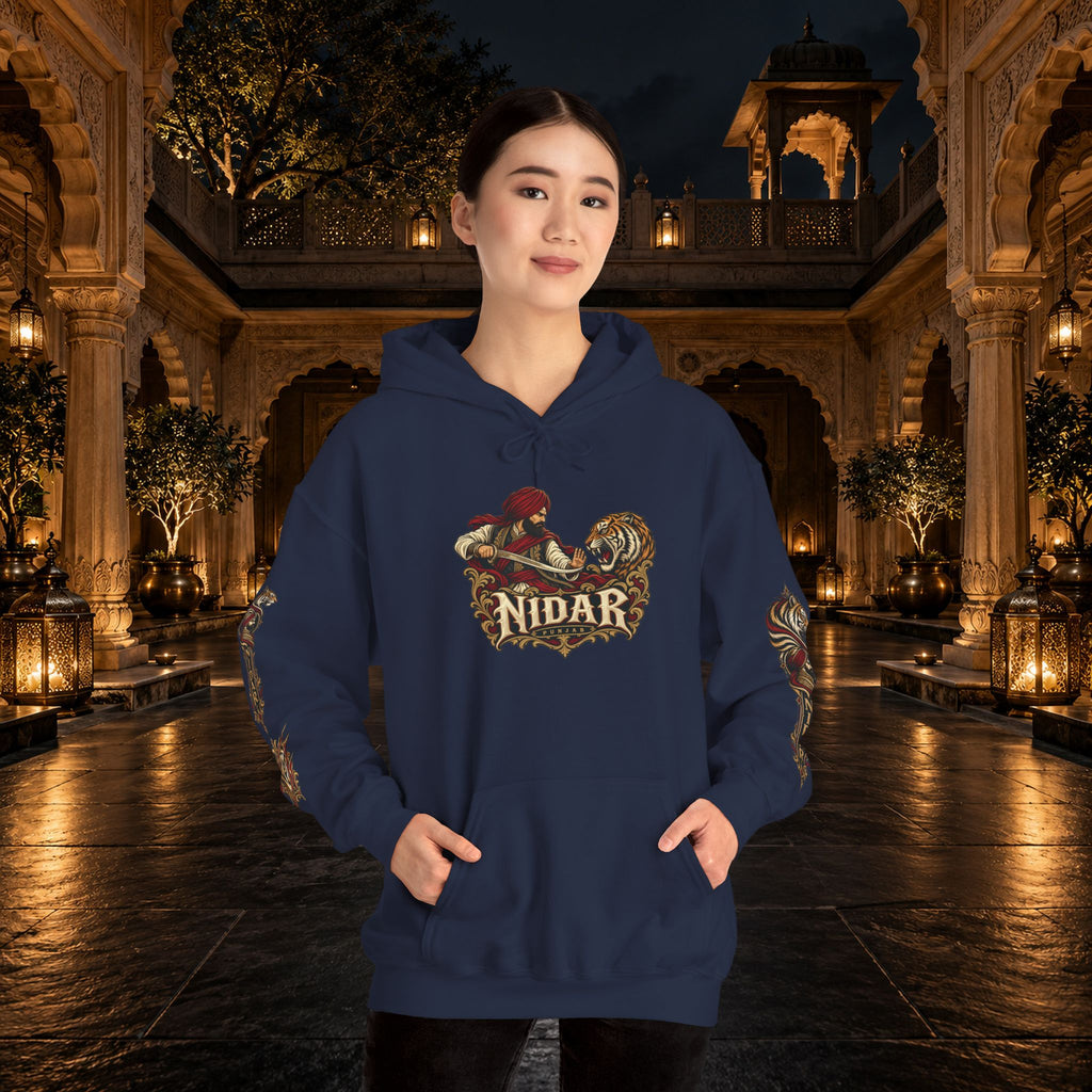 NIDAR Tiger and Bear Graphic Hoodie