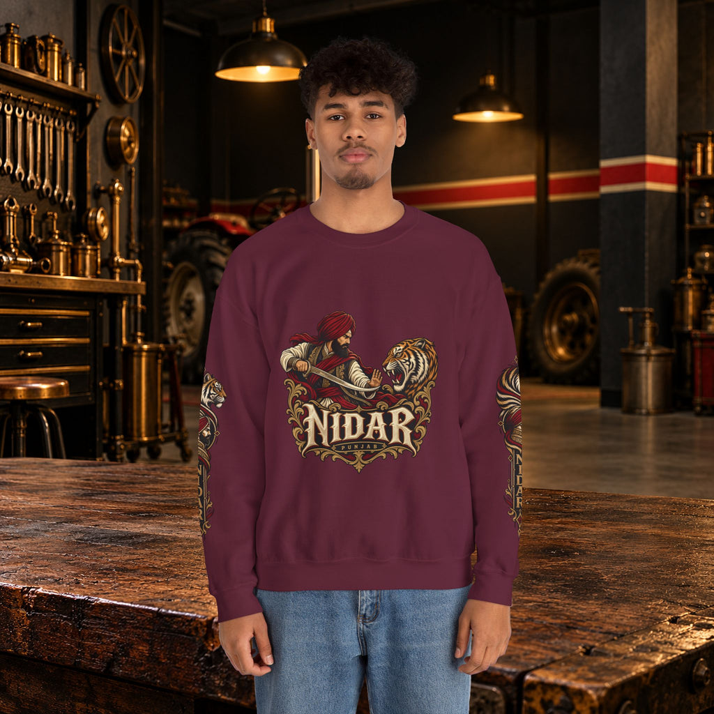 Nidar Courage Does Not Bow Graphic Sweatshirt