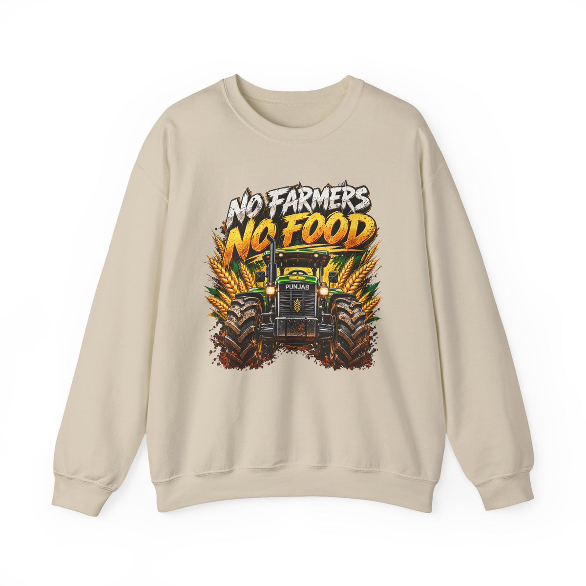 Additional view of Farmer Pride Crewneck Sweatshirt – "No Farmers No Food" Tractor Graphic (3)
