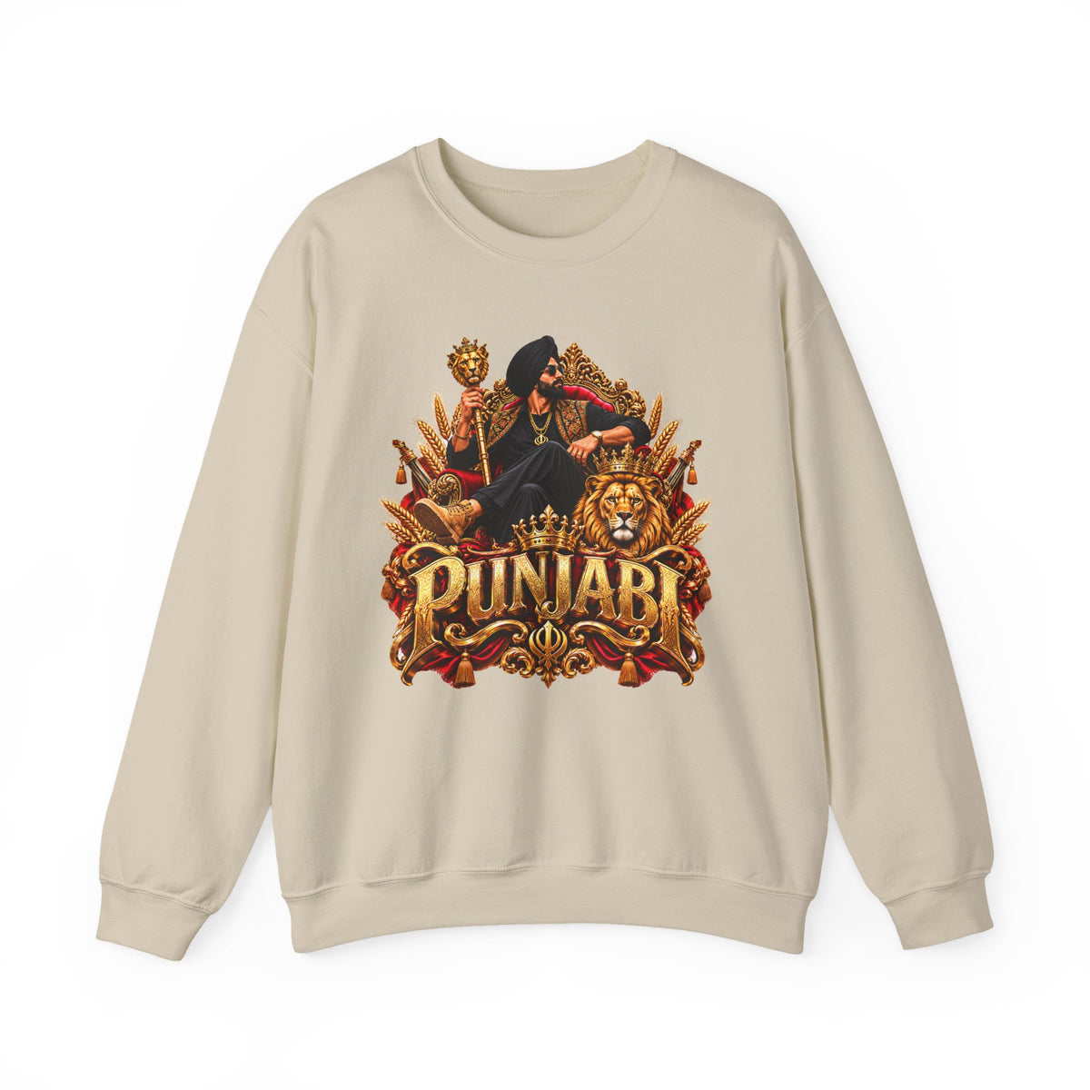 Additional view of Crewneck Sweatshirt — Punjabi Royalty Graphic (3)
