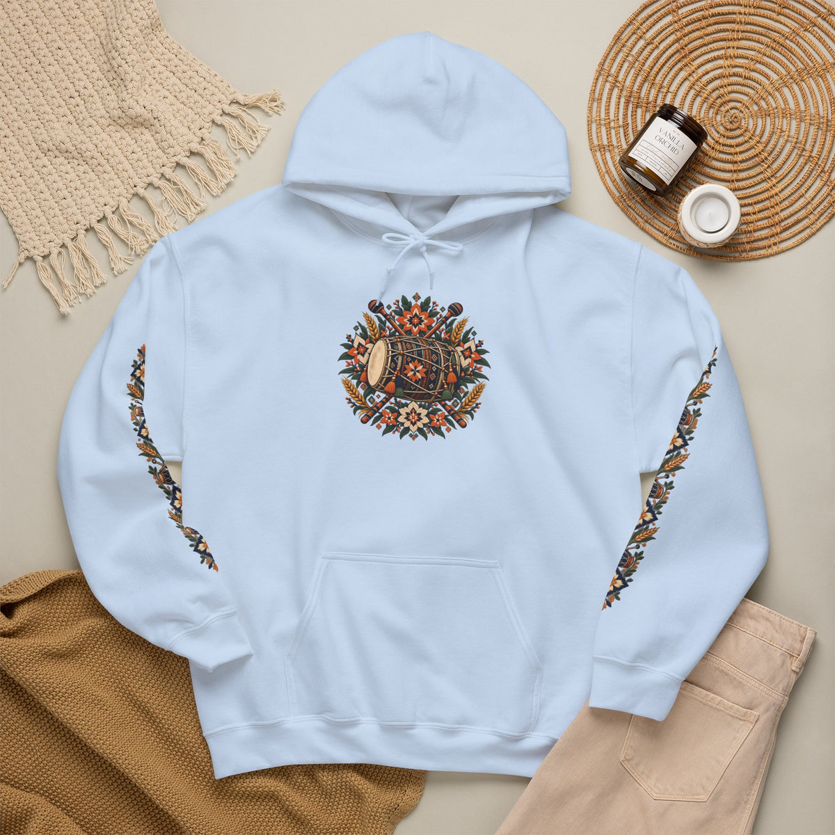 Bohemian Folk Art Drum Hoodie