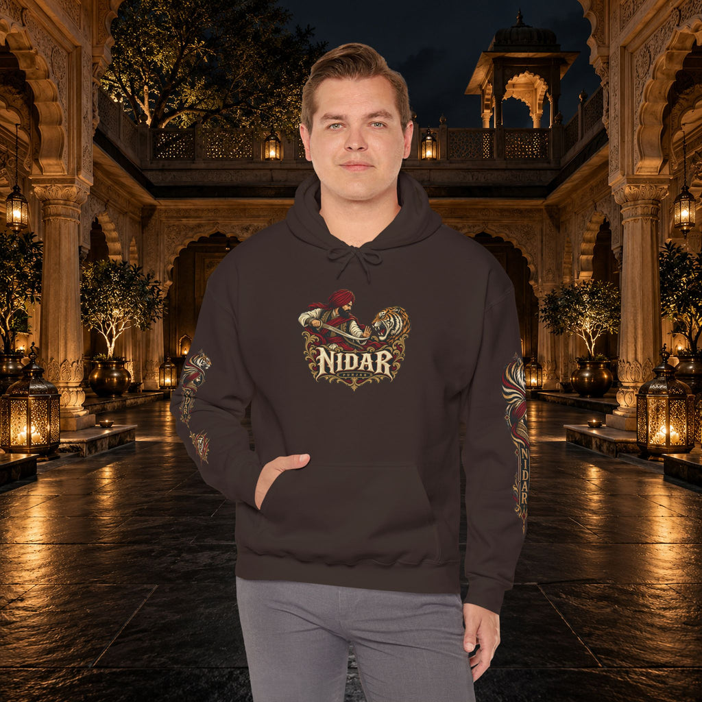 NIDAR Tiger and Bear Graphic Hoodie