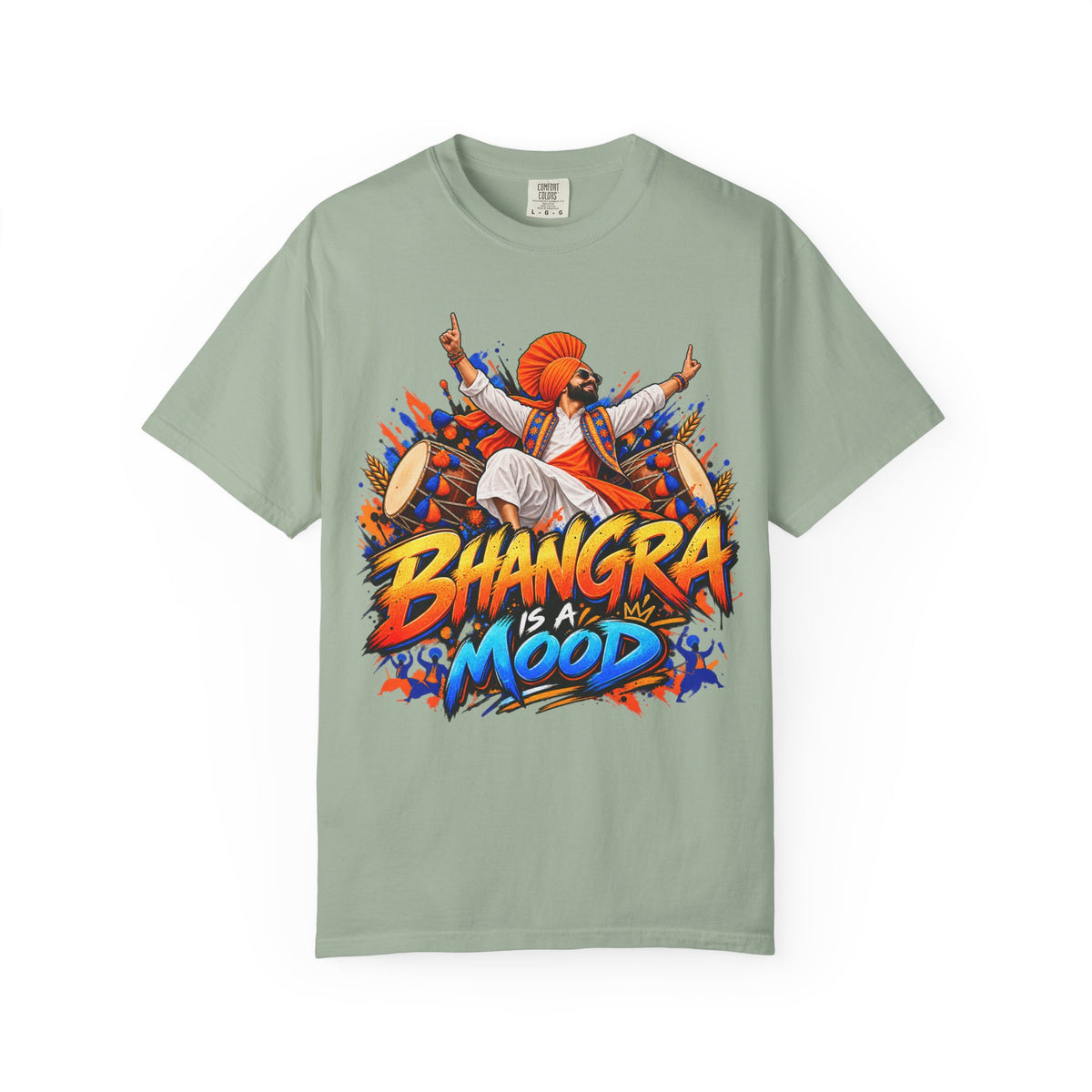 Bhangra Is a Mood Garment-Dyed T-Shirt – Punjabi Graphic Tee — product image 5