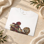 Nidar Courage Does Not Bow Warrior Tiger Crewneck Sweatshirt