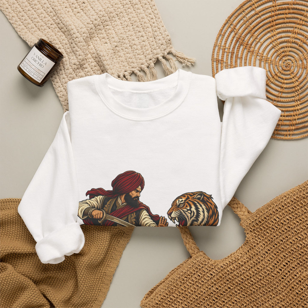 Nidar Courage Does Not Bow Graphic Sweatshirt