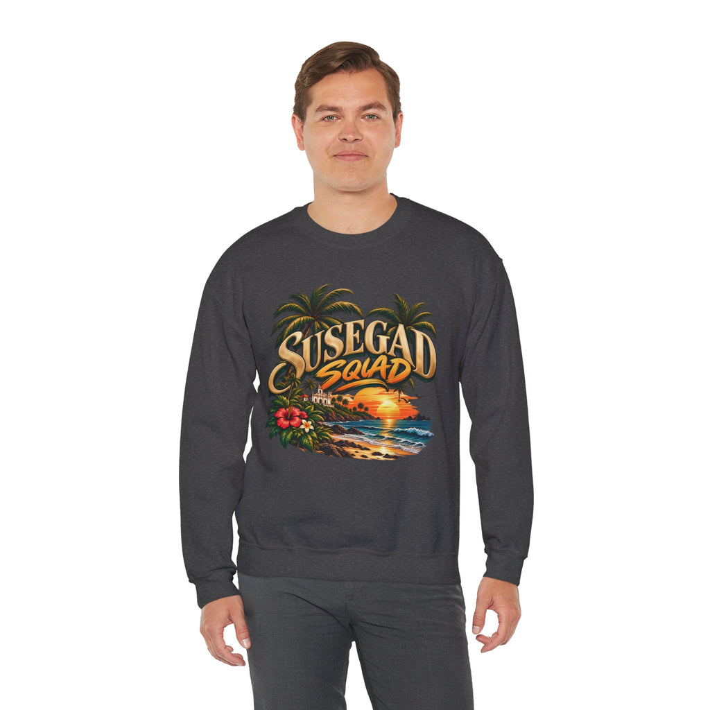 Susegad Squad Tropical Sunset Crewneck Sweatshirt