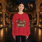 Nidar Courage Does Not Bow Warrior Tiger Crewneck Sweatshirt