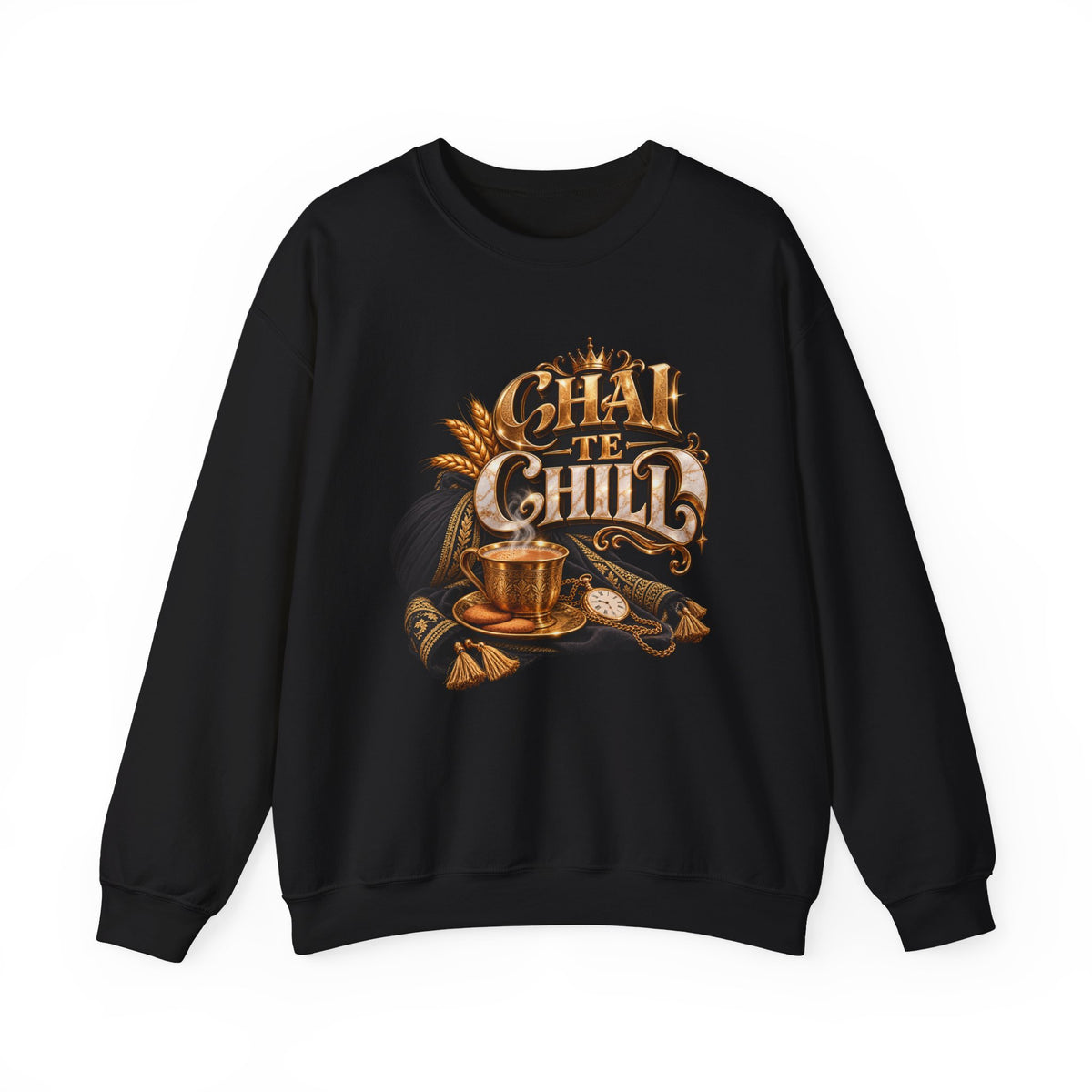 Crewneck Sweatshirt - "Chai & Chill" Vintage Tea Cup Design — product image 6