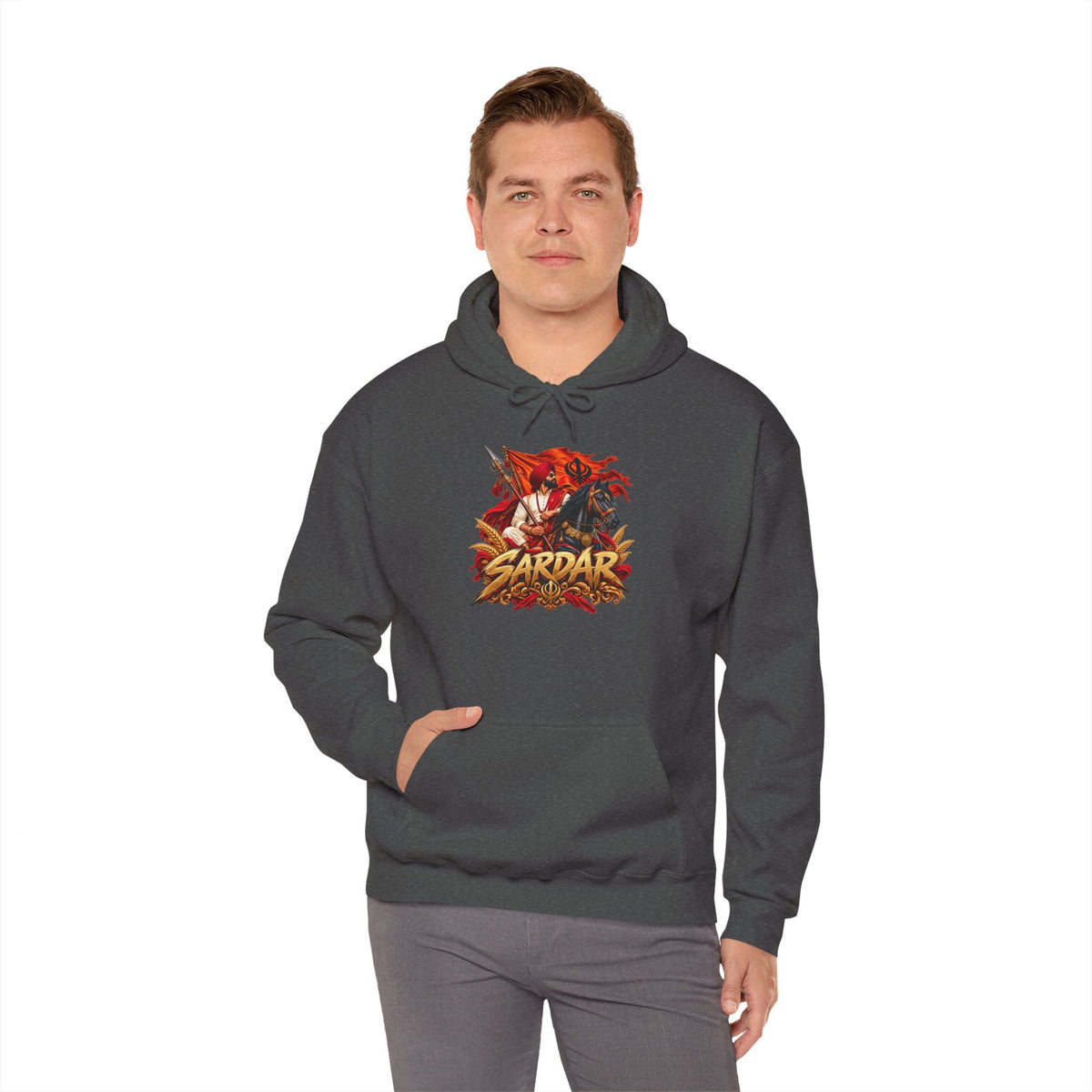 Sardar Retro Fighter Graphic Hoodie | Punjabi Heritage Pullover