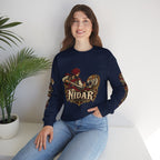 Nidar Courage Does Not Bow Warrior Tiger Crewneck Sweatshirt