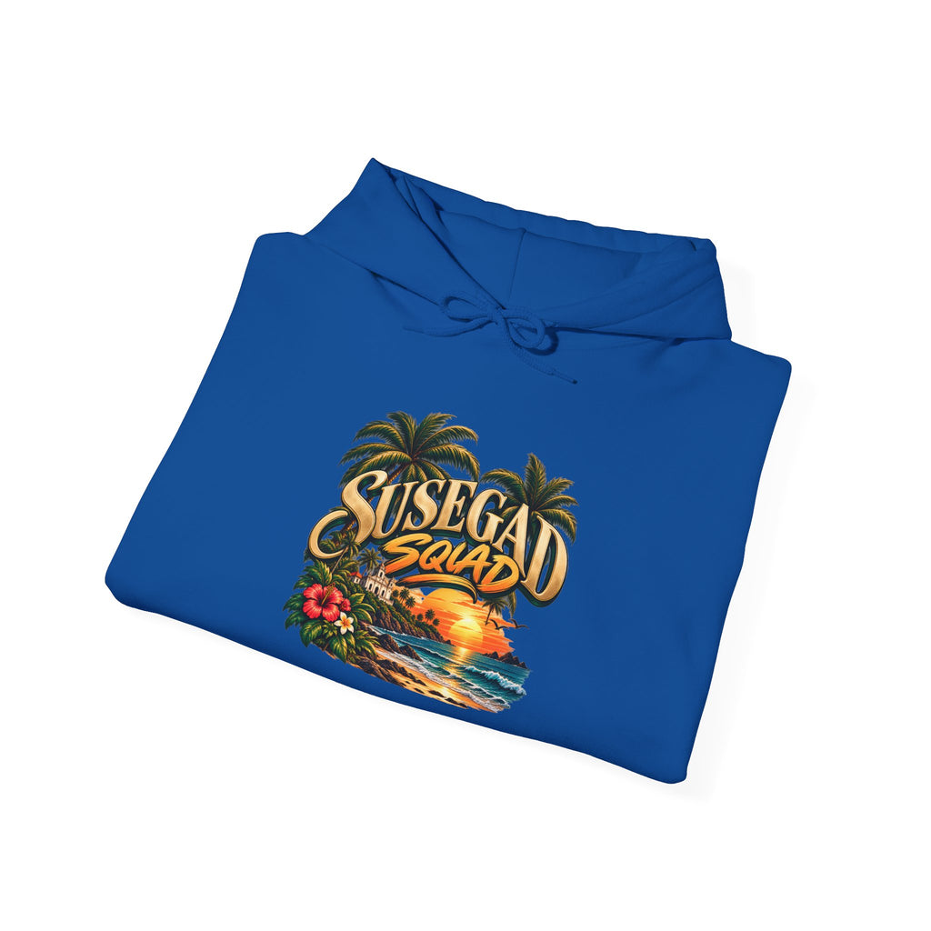 Susegad Squad Hoodie | Tropical Goan Sunset Graphic