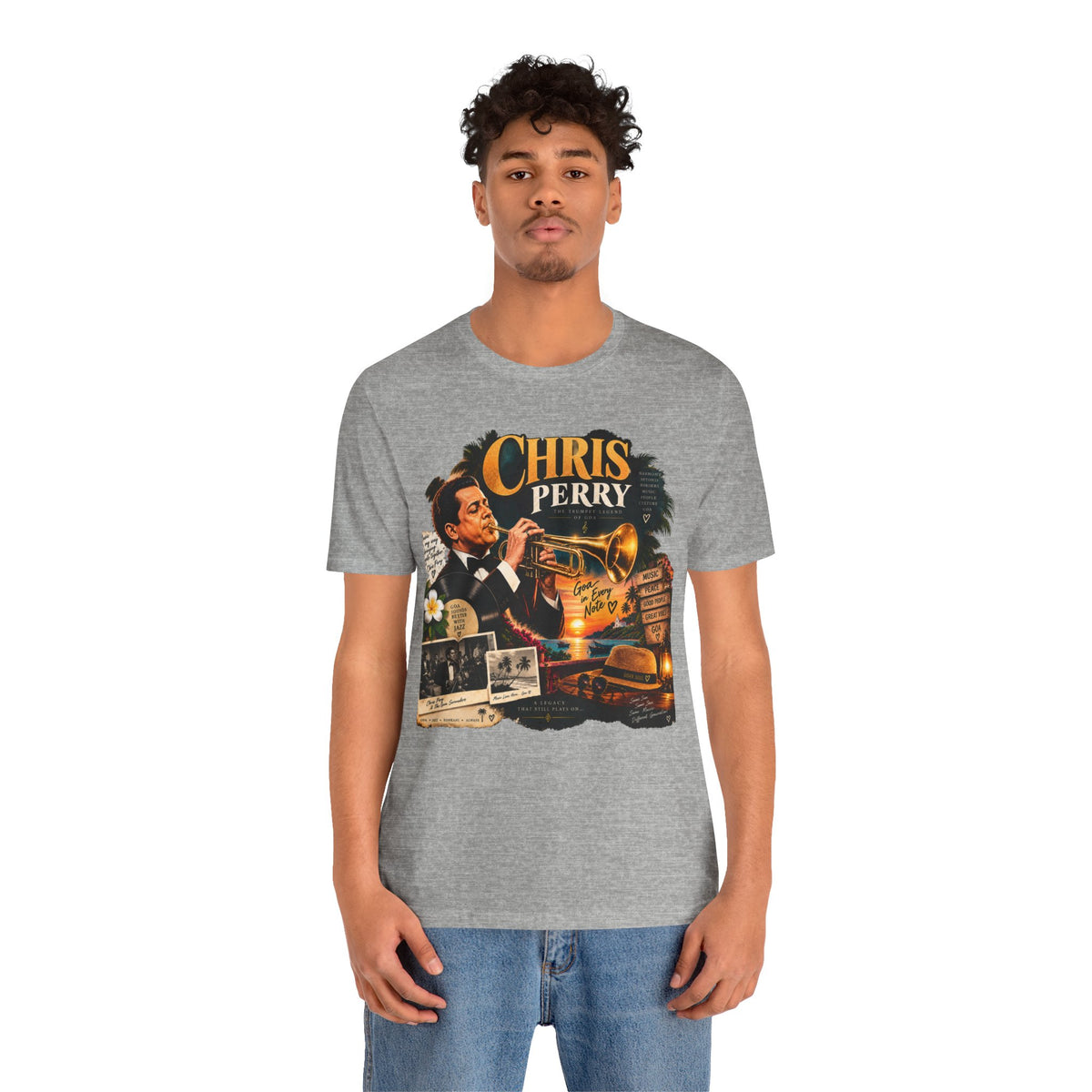 Chris Perry Trumpet Graphic T-Shirt | Retro Music