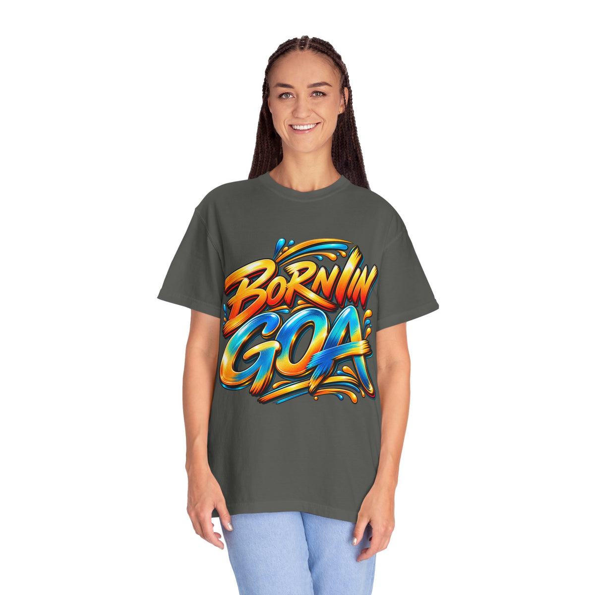 Born in Goa Graphic Tee | Garment-Dyed Cotton T-Shirt