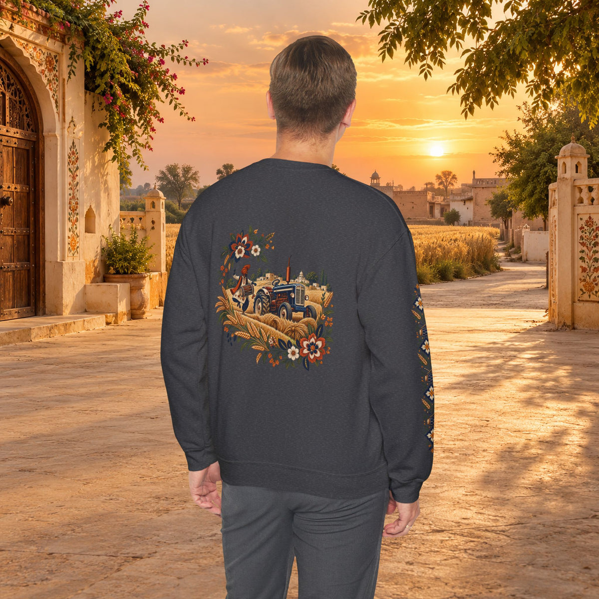 Boho Folk Drum Sweatshirt – Tribal Music Festival Crewneck