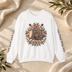 Boho Folk Drum Sweatshirt – Tribal Music Festival Crewneck