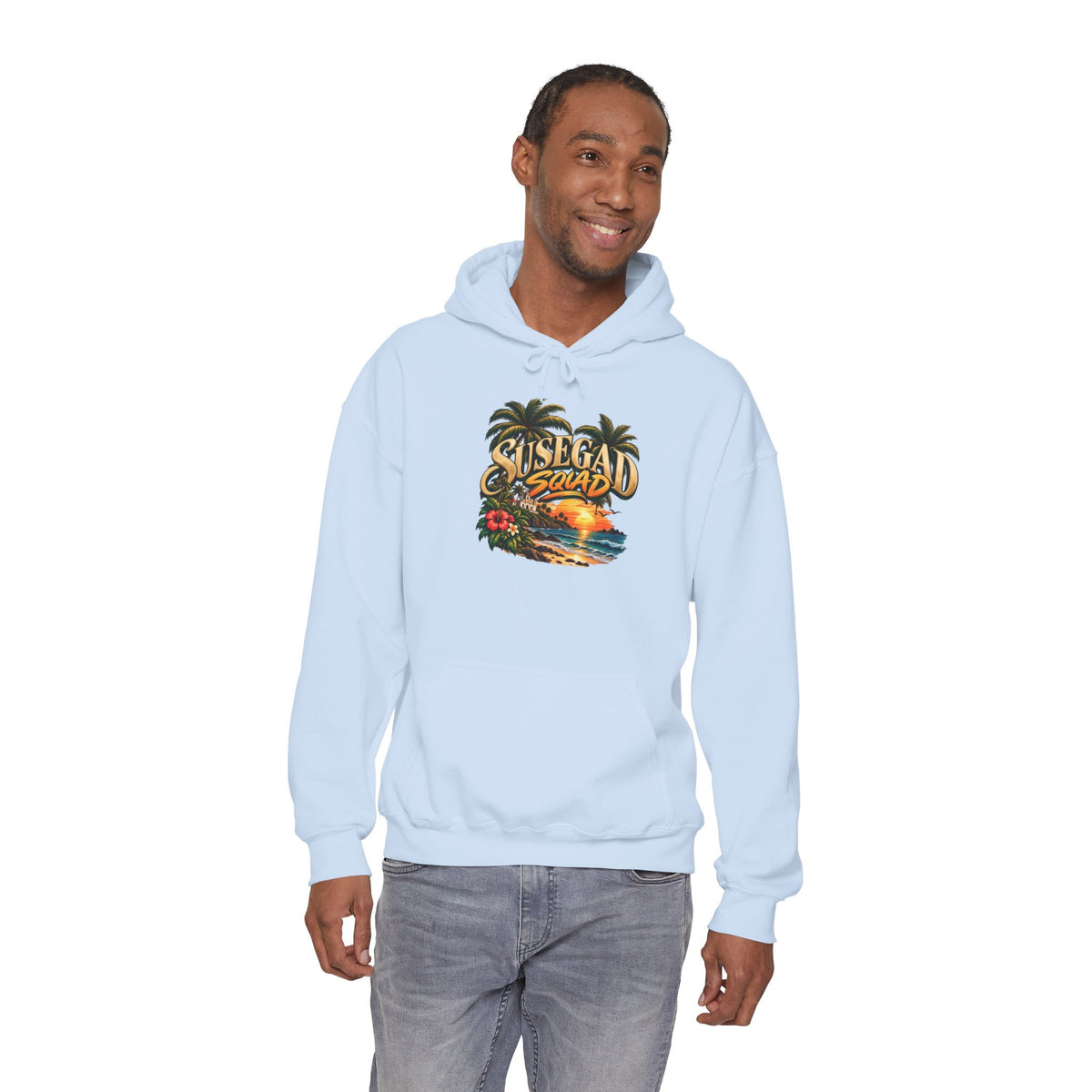 Susegad Squad Hoodie | Tropical Goan Sunset Graphic